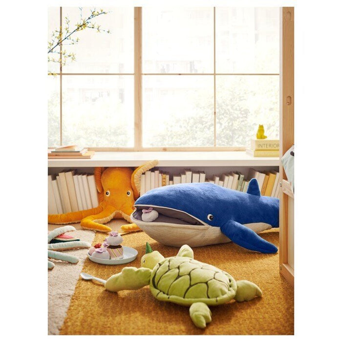 Digital Shoppy  IKEA Soft Toy Blue Whale, 100 cm - Dive into imaginative play with this ocean adventure companion.