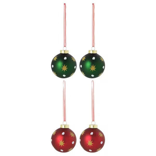  A vibrant mix of colors in this 5 cm (2 inches) glass bauble from IKEA's VINTERFINT collection adds a festive touch to your holiday decor. 80557603