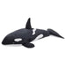 A close-up photo of the IKEA Soft Toy Orca/Black White, showcasing its striking black and white coloration and friendly expression.