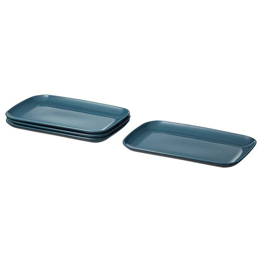 Rectangular matte  dark turquoise plate, dimensions 30 by 18 centimeters-60477155