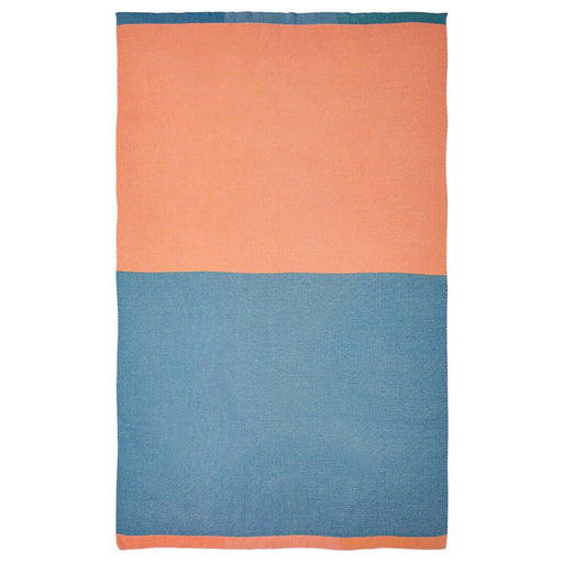 Multicolored knit throw blanket with a variety of hues, ideal for couches or beds