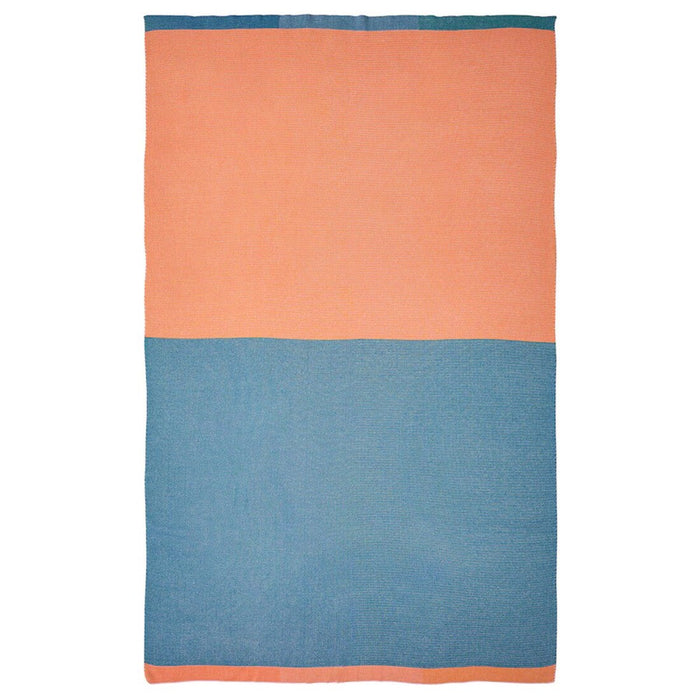 Multicolored knit throw blanket with a variety of hues, ideal for couches or beds