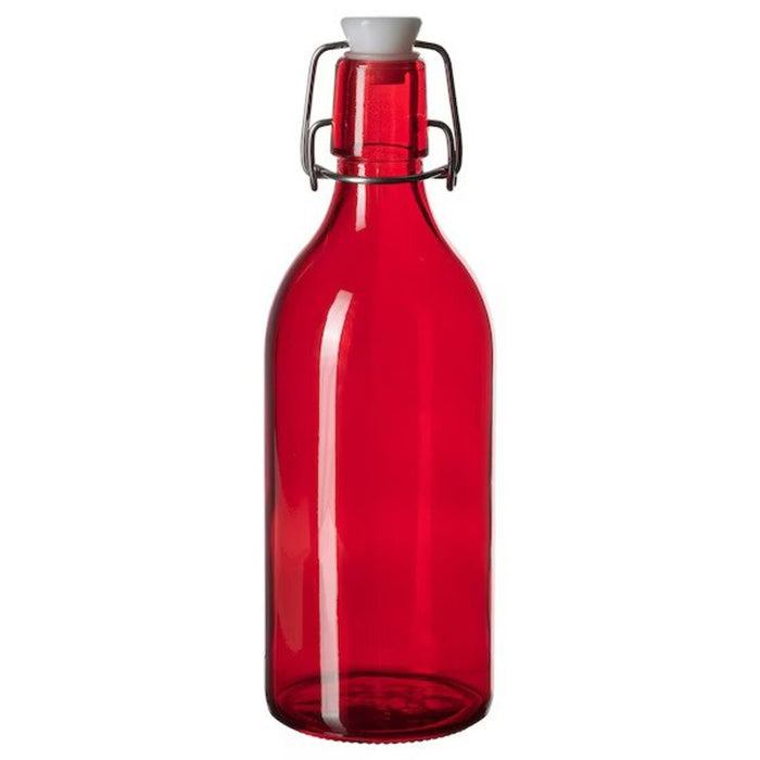IKEA VINTERFINT Bottle with stopper, glass red, 0.5 l (17 oz)