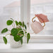 A pink  metal watering can from IKEA with a classic design and sturdy handle. 80505317