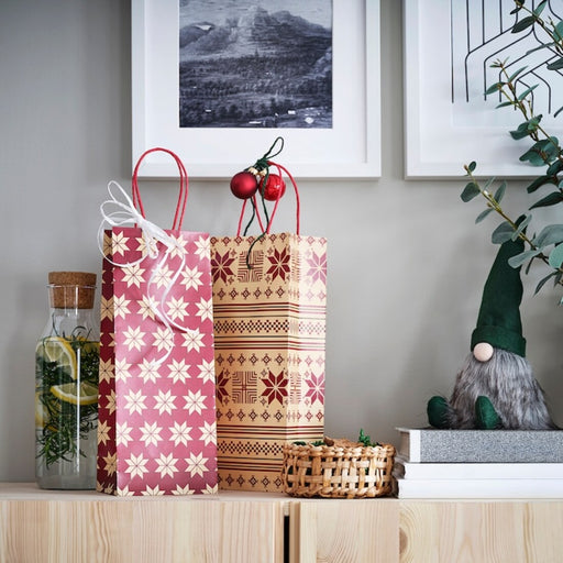 An IKEA gift bag with a patterned interior, adding a surprise element to any gift and creating an extra layer of excitement for the recipient  50499799