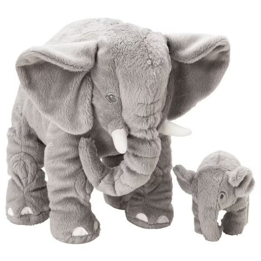 A set of 2 plush IKEA Soft Toys, one elephant and one grey, perfect for snuggling up and playing with.