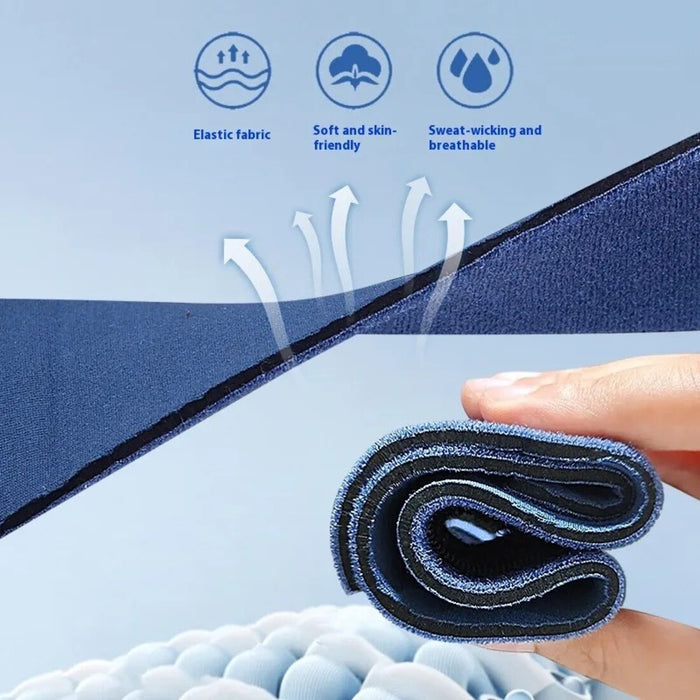 Medical-grade toe support brace featuring an adjustable strap, curved aluminum bow, and cushioned design for stabilizing and protecting injured toes.