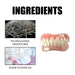 Ingredient breakdown showing Polyvinylalcohol Crosspolymer and Sodium Polyacrylate used in denture reline formulation