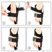 Step-by-step guide showing how to wear black valgus orthopedic foot protector on right foot