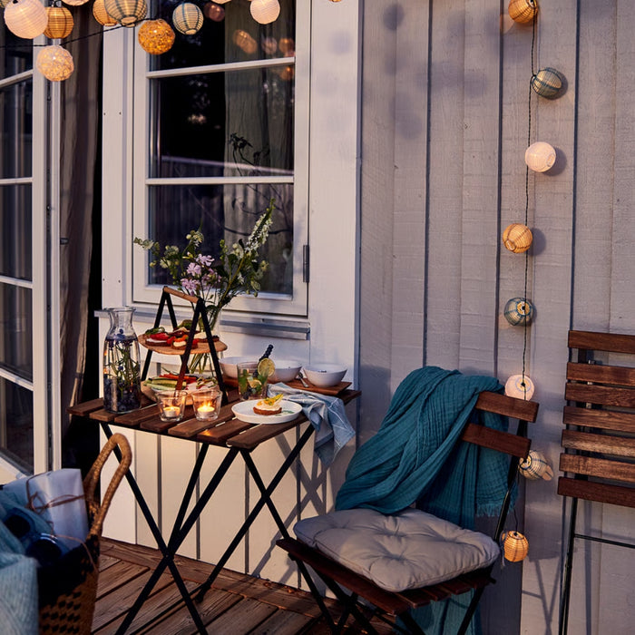 IKEA TÄRNÖ Table with 2 chairs, outdoor, black/light brown stained