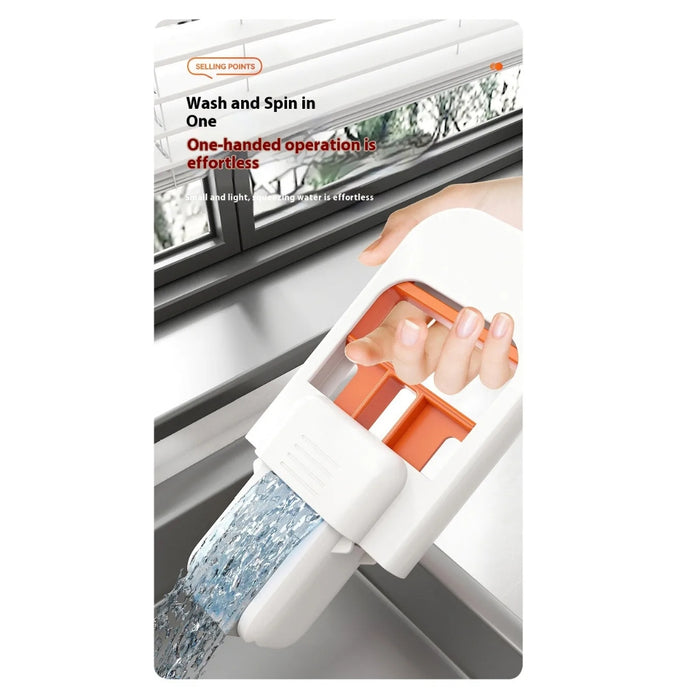 Window cleaning tool with water being used to wash a window