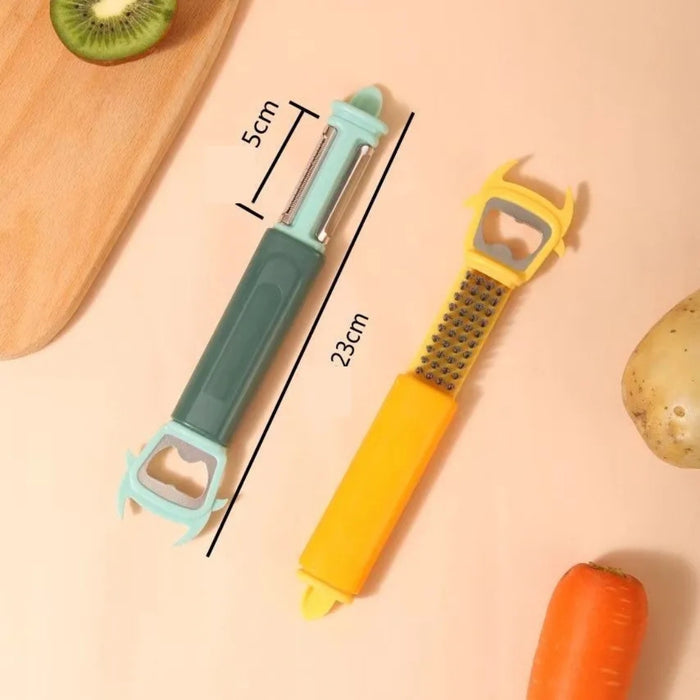 Digital Shoppy 3-in-1 Fruit Knife & Peeler – Portable Kitchen Tool with Bottle Opener - Bean Green