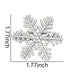 Crystal snowflake brooch – measured 1.77 inches, symmetrical rhinestone design for winter fashion