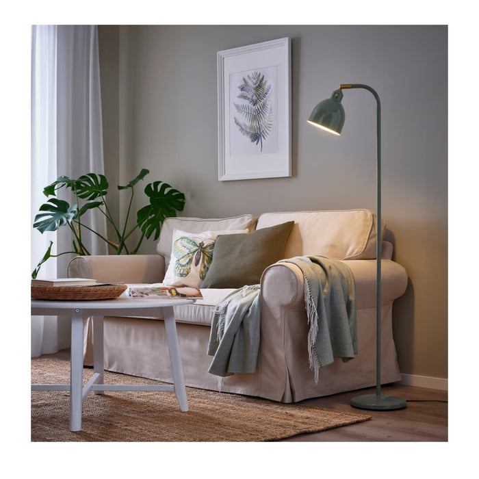 IKEA RÖDFLIK Floor/reading lamp, grey-green