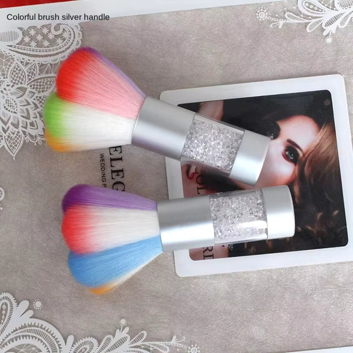 Digital Shoppy Colorful Acrylic Crystal Handle Nail Dust Brush — Manicure & Nail Art