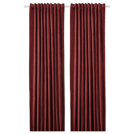 IKEA SANELA brown-red curtains, 140x250 cm, elegant and stylish window treatment-90560186    
