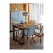 KLINTEN chair by IKEA, brown and pale blue, styled in a minimalist dining area with modern decor 20547042