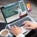 Laptop showing online math class with floating smartphone displaying time – multitasking setup for remote education and time tracking – 1747662 14007838