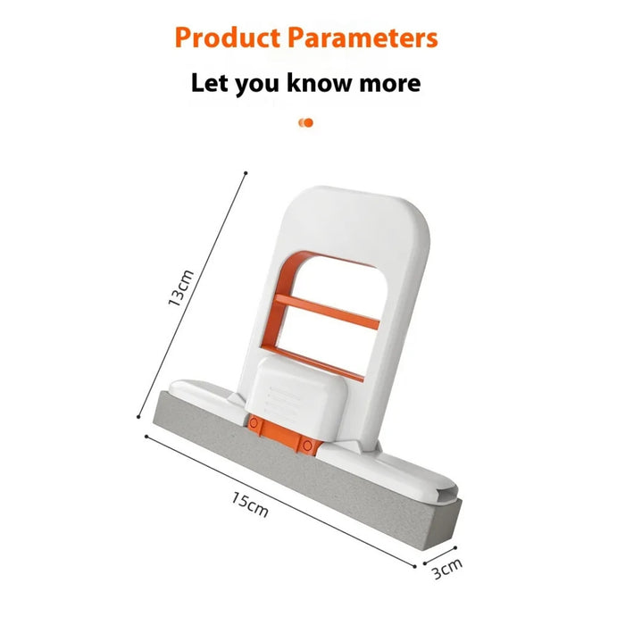 Measurement chart of a cleaning tool with dimensions labeled on a white background.