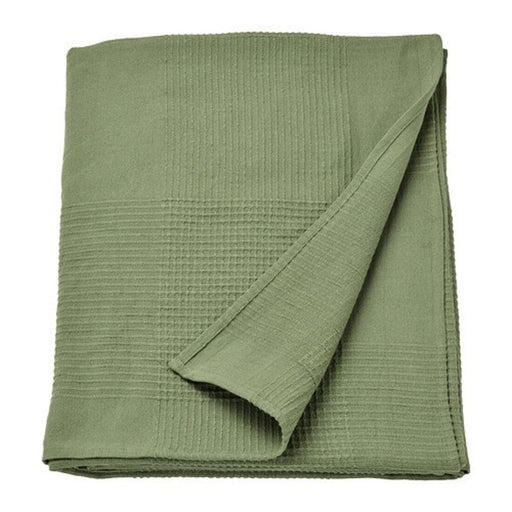INDIRA Bedspread in grey-green, 230x250 cm, displayed on a neatly folded- 50582623