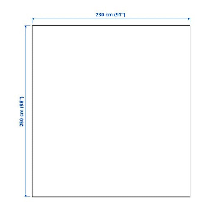 Dimensions of IKEA INDIRA Bedspread, grey-green, 230x250 cm (91x98 ")-80582626