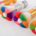 Soft nylon bristle nail brush with acrylic handle close-up view