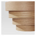 Wooden lamp with a stack of cylindrical shapes on a white background