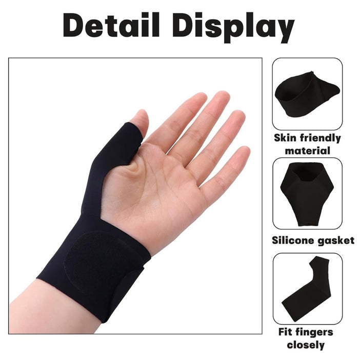 Digital Shoppy Thumb & Wrist Support Brace, Black – Adjustable, Breathable