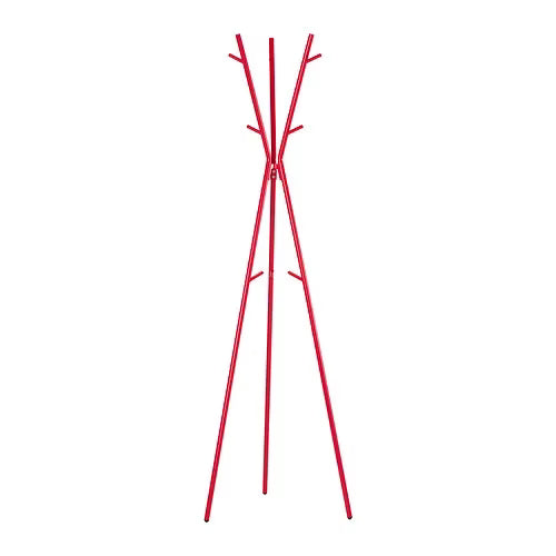 IKEA EKRAR bright red hat and coat stand with 9 hooks, hourglass steel frame #10600290