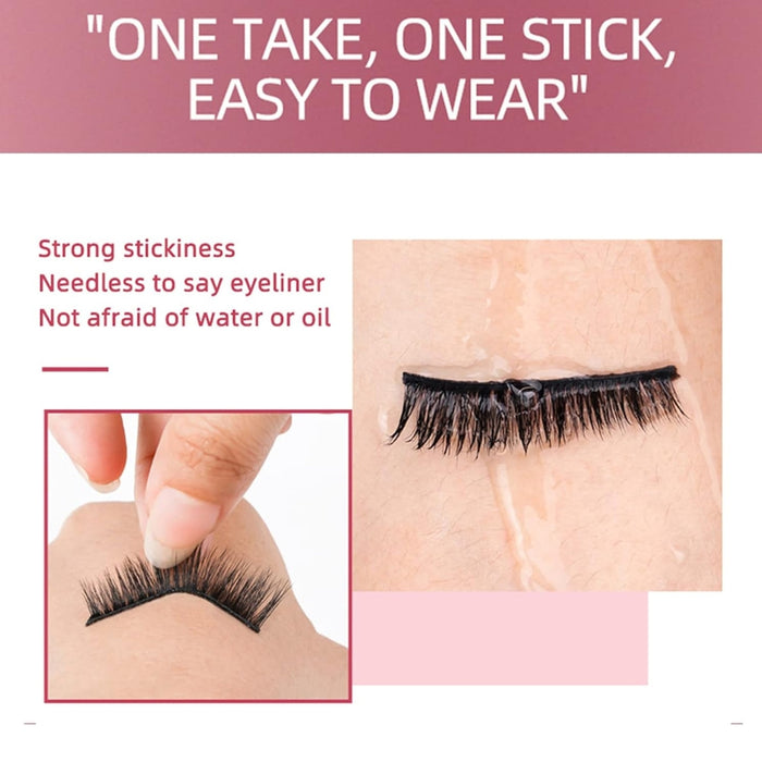 Digital Shoppy 3 Pairs Eyelash Set with Applicator – Self-Adhesive Beauty Strip