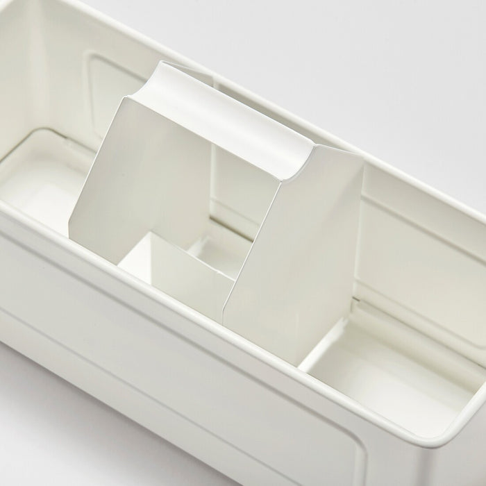 "Close-up of the IKEA VÄLVÅRDAD Organizer, showcasing its sleek design and compact size.-50595437      
