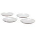 IKEA SPJUTLILJA side plates set of 4 white stoneware with illustrated edge patterns top view #60612894