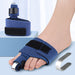 Protective toe cover with a flexible aluminum plate and adjustable band for stabilization and comfort during healing.