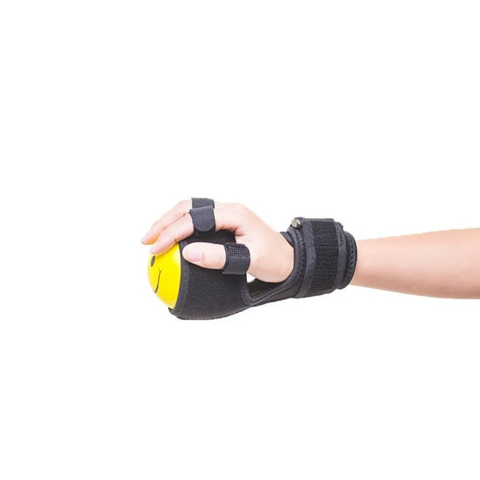 A hand grip strengthener device designed for finger rehabilitation and muscle training, featuring adjustable resistance and ergonomic finger pads.