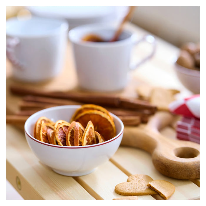 Top-down view showing the clean white interior of the IKEA VINTERFINT bowl.