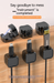Before/after: tangled cables vs. organized with magnetic clips