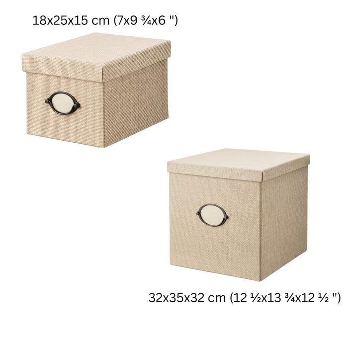 IKEA KVARNVIK Storage box with lid, Beige ( Combo )