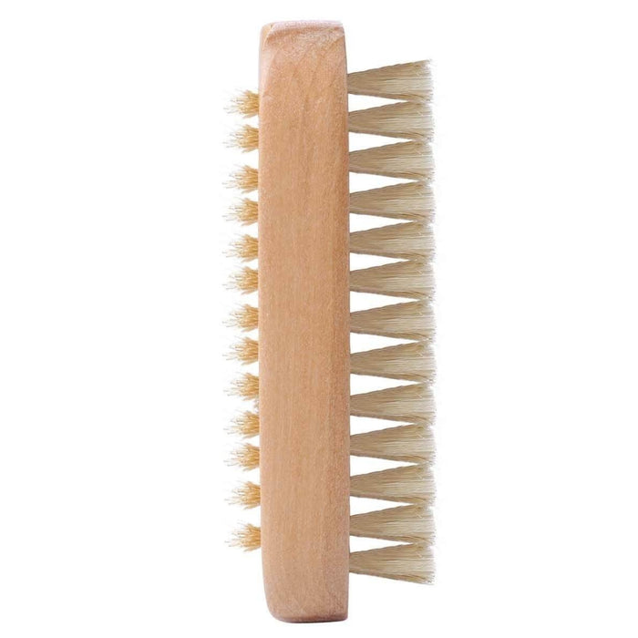 Digital Shoppy Custom Double Side Boar Bristle Nail Cleaning Brush Wooden Handle Pedicure Tool with Nail Dust Removal Feature