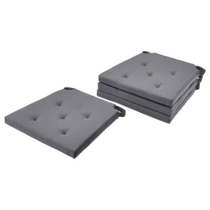 IKEA JUSTINA Chair pad, grey, 42/35x40x4 cm (17/14x16x2 ") (6pack)
