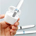 Digital Shoppy Multi-functional cleaning tool with brush, metal tip, and sponge shown cleaning earbuds