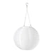 White hanging spherical lamp on a white background