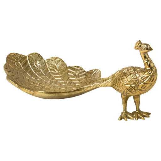 IKEA CAROMATISK Decoration, peacock/gold-colour, 9 cm (3 ½ "), elegant tray-style ornament for home decor – 20621678