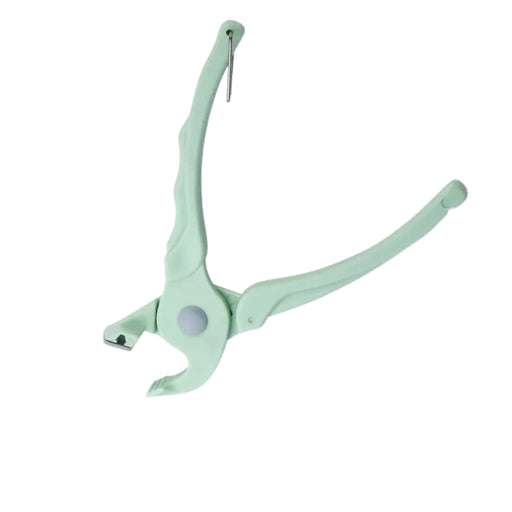 Light green bottle opener on a white background