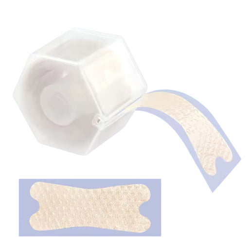Transparent anti‑wear heel pads in dispenser roll with bone‑shaped gel patches
