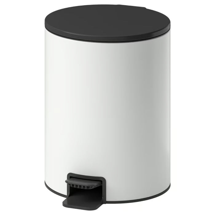 KEA TURRIDNING 9-liter white pedal bin with a sleek anthracite grey lid.