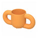 IKEA HUMLESJÖN orange mug with two large looped handles, shown against a plain white background.

