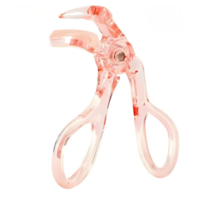 Pink plastic clamp on a white background