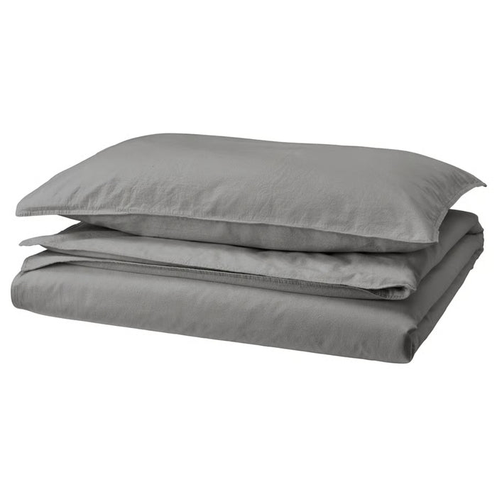 IKEA ÄNGSLILJA Duvet cover and pillowcase, grey, 150x200/50x80 cm (59x79/20x31 ")
