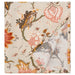 Floral patterned fabric with orange, pink, and green colors on a beige background