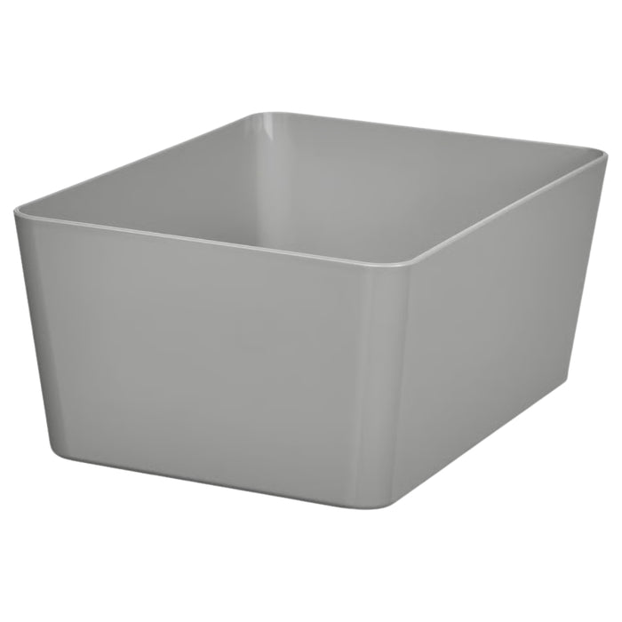 IKEA KUGGIS Box, light grey, 13x18x8 cm (5x7x3 ¼ "), sleek rectangular storage solution with smooth edges, ideal for organizing home essentials.-20599149